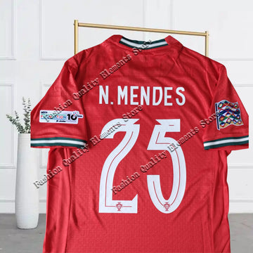 25-26 Players Portugal Home Jersey No. 7 No. 25 Mendes No. 8 Printed Breathable and Comfortable Adult and Children's Jersey