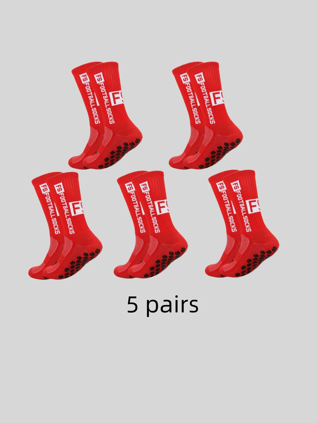 5 pairs of multi-color adhesive dots for anti slip, sweat absorption, and odor prevention FS football socks and sports socks
