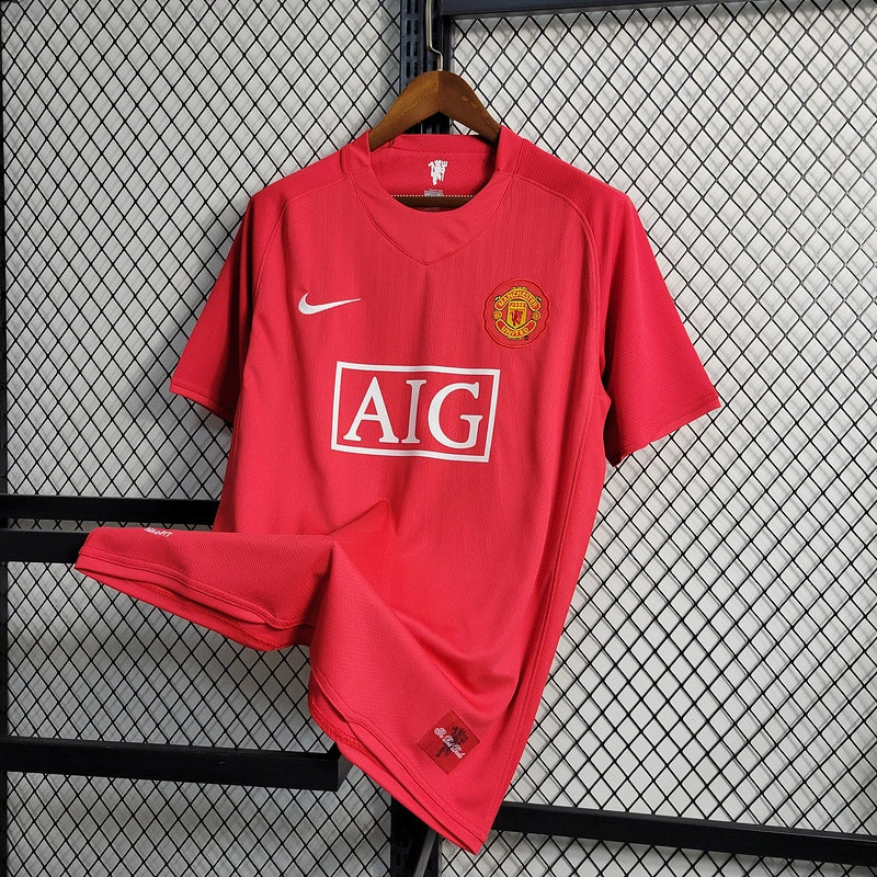 Retro 2007-2008 Manchester United Home Football jersey retro Short Sleeve