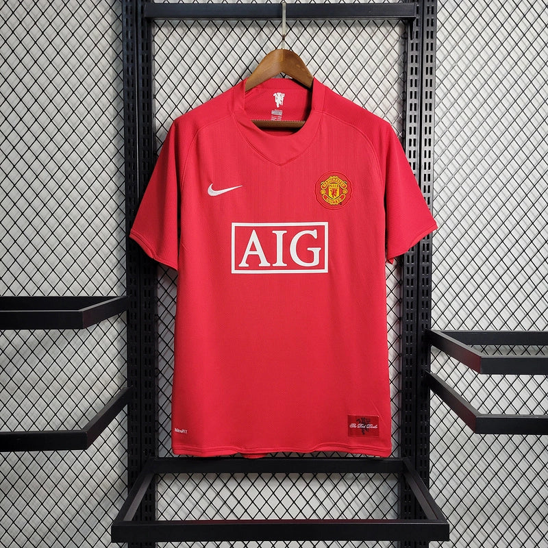 Retro 2007-2008 Manchester United Home Football jersey retro Short Sleeve